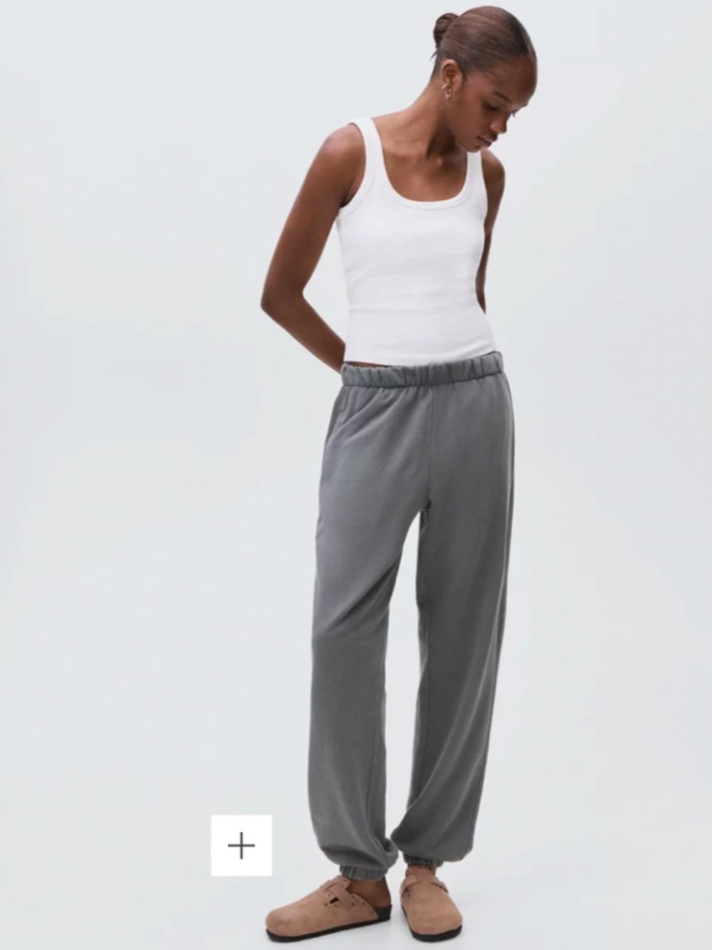 Grey Cotton Joggers with elastic waist Size XS, Mango, New without tag - Picture 4 of 7